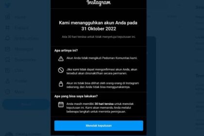 Ciri-Ciri Akun Instagram Anda Di-Suspend